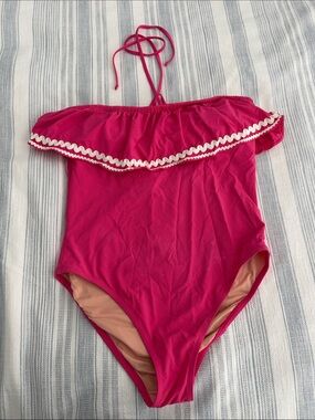 J. Crew Women’s Fuchsia Ruffle One-Piece Swimsuit